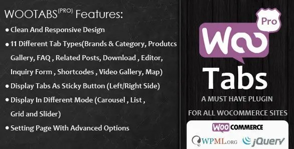 WOOCOMMERCE TABS PRO – EXTRA TABS FOR PRODUCT PAGE